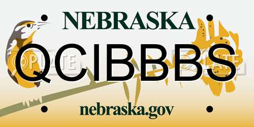 QCIBBBS Nebraska License Plate
