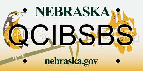 QCIBSBS Nebraska License Plate