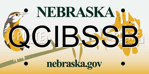QCIBSSB Nebraska License Plate