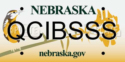 QCIBSSS Nebraska License Plate