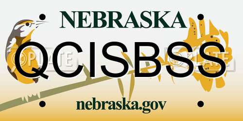 QCISBSS Nebraska License Plate