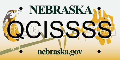 QCISSSS Nebraska License Plate