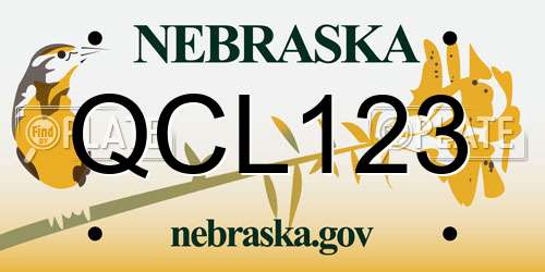 QCL123 Nebraska License Plate