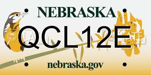 QCL12E Nebraska License Plate