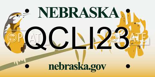 QCLI23 Nebraska License Plate