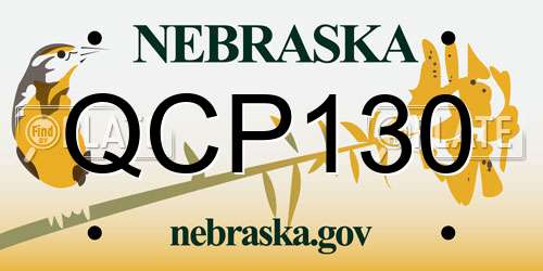 QCP130 Nebraska License Plate