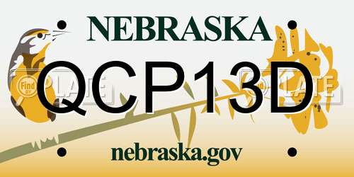 QCP13D Nebraska License Plate