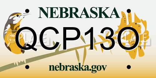 QCP13O Nebraska License Plate
