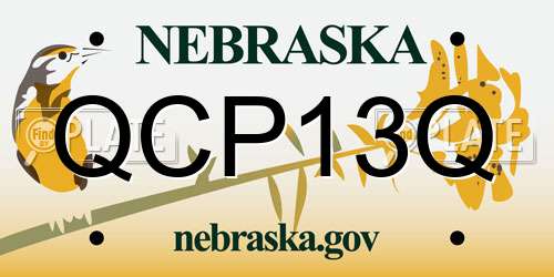 QCP13Q Nebraska License Plate