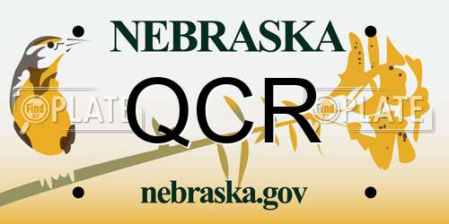 QCR Nebraska License Plate
