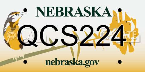 QCS224 Nebraska License Plate