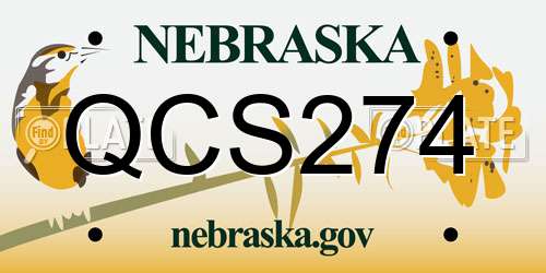 QCS274 Nebraska License Plate