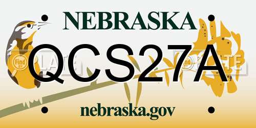 QCS27A Nebraska License Plate