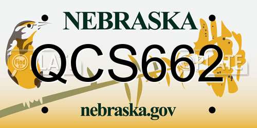 QCS662 Nebraska License Plate