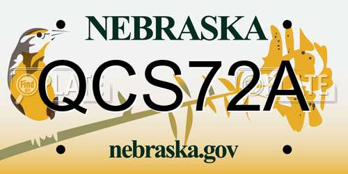 QCS72A Nebraska License Plate