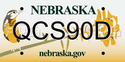 QCS90D Nebraska License Plate
