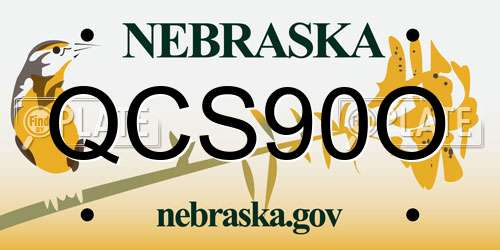 QCS90O Nebraska License Plate