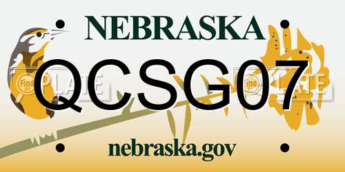 QCSG07 Nebraska License Plate