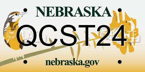 QCST24 Nebraska License Plate