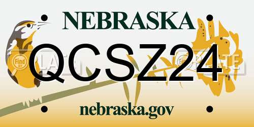 QCSZ24 Nebraska License Plate