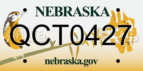 QCT0427 Nebraska License Plate