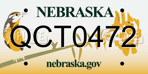 QCT0472 Nebraska License Plate