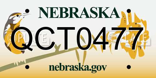 QCT0477 Nebraska License Plate