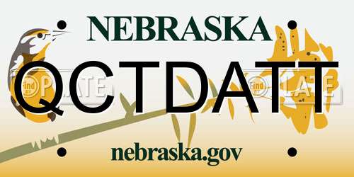 QCTDATT Nebraska License Plate