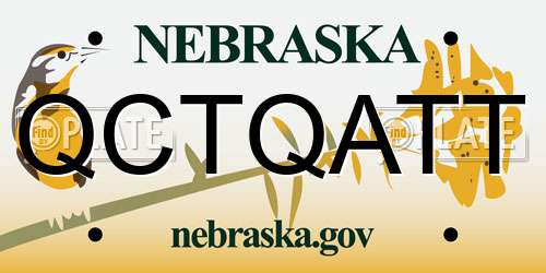 QCTQATT Nebraska License Plate