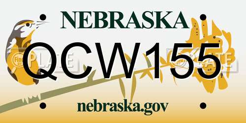 QCW155 Nebraska License Plate