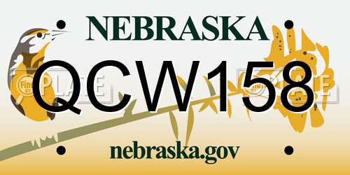 QCW158 Nebraska License Plate