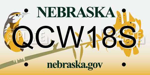 QCW18S Nebraska License Plate