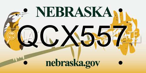 QCX557 Nebraska License Plate