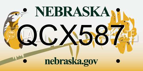 QCX587 Nebraska License Plate
