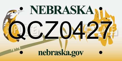 QCZ0427 Nebraska License Plate