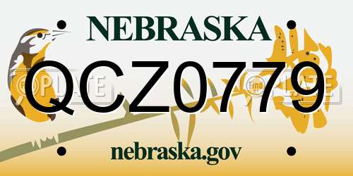 QCZ0779 Nebraska License Plate