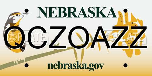 QCZOAZZ Nebraska License Plate