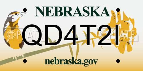 QD4T2I Nebraska License Plate