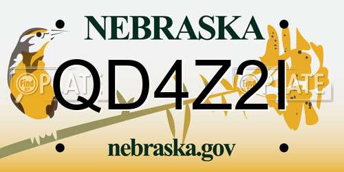QD4Z2I Nebraska License Plate