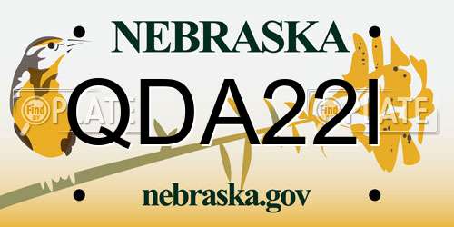QDA22I Nebraska License Plate