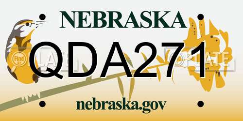 QDA271 Nebraska License Plate