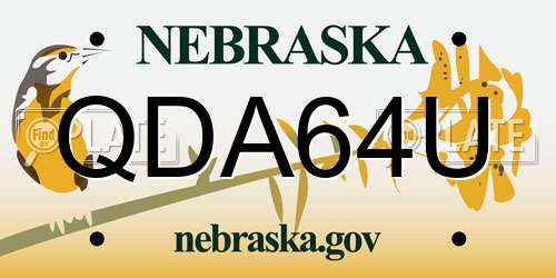 QDA64U Nebraska License Plate