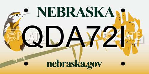 QDA72I Nebraska License Plate