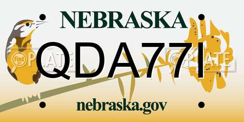 QDA77I Nebraska License Plate