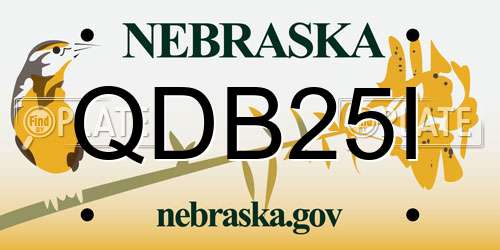 QDB25I Nebraska License Plate