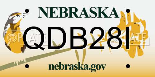 QDB28I Nebraska License Plate