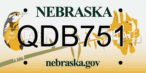 QDB751 Nebraska License Plate