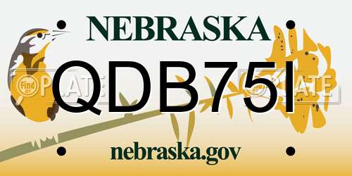 QDB75I Nebraska License Plate