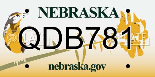 QDB781 Nebraska License Plate