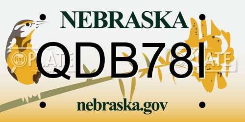 QDB78I Nebraska License Plate